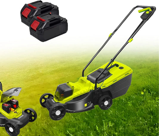 Grasmaaier, 4,0 Ah, 3 Standen, 1600 W Elektrische Grasmaaier, Tuinen, Zelfrijdende Accu Grasmaaier, Gazons en Tuin,45 Min. Looptijd,2 batteries
