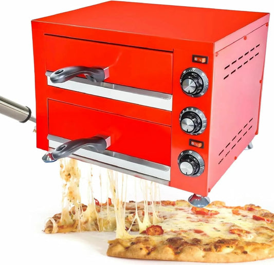 Inbouwoven met 60 minuten, timer, 30 CM, 1100 W, 300°C, 12 inch, regelbare thermostaat en RVS