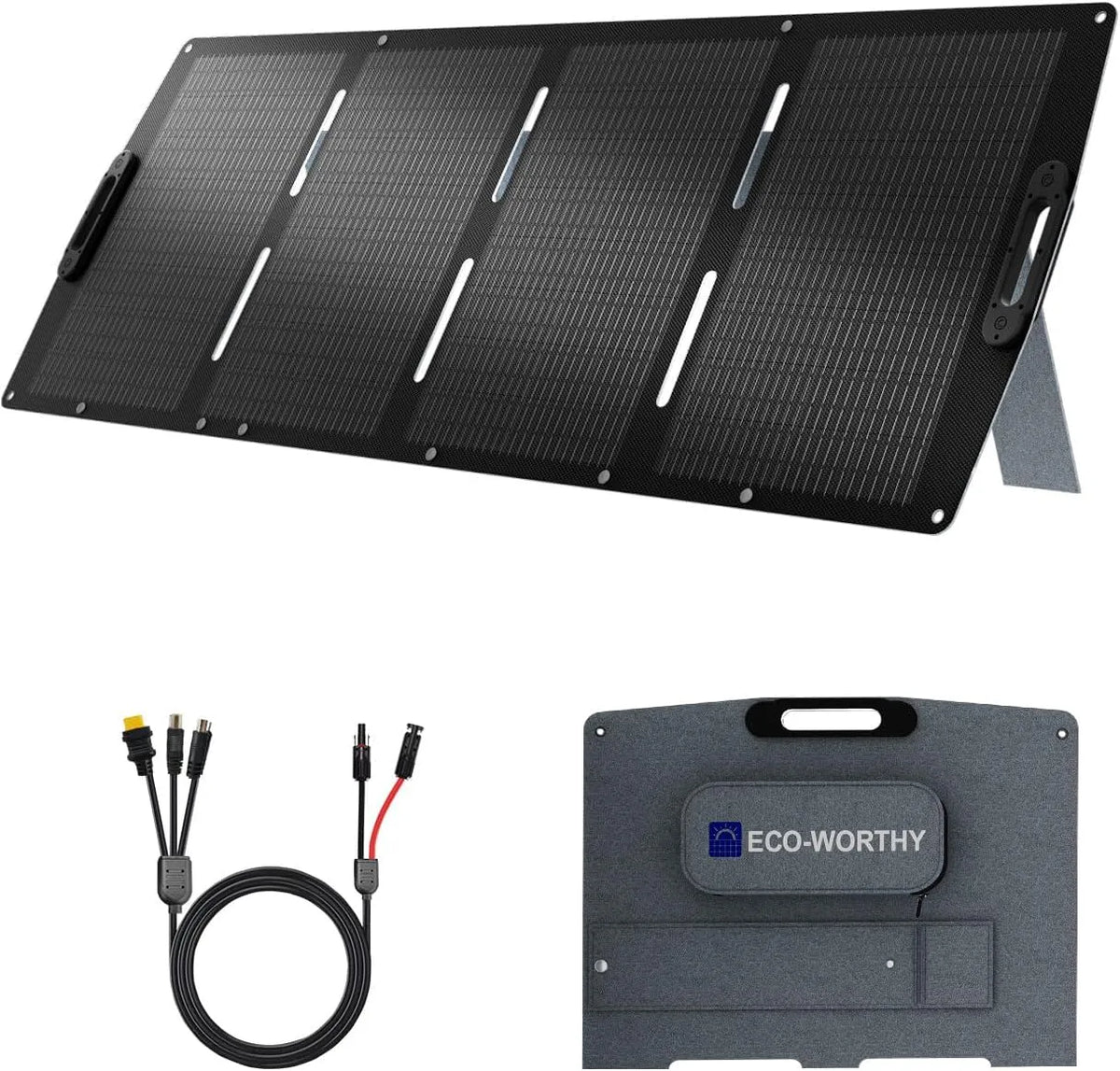 Zonnepaneel met opvouwbaar, 200 W, voor powerstation, ECO-WORTHY Draagbaar zonnepaneel