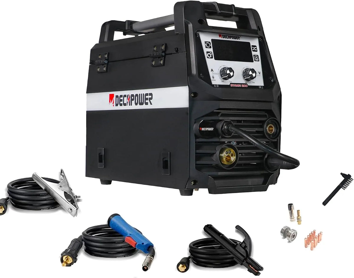 Lasapparaat, MIG/MAG/FLUX/MMA/TIG, 200A, 4-in-1, synergische besturing