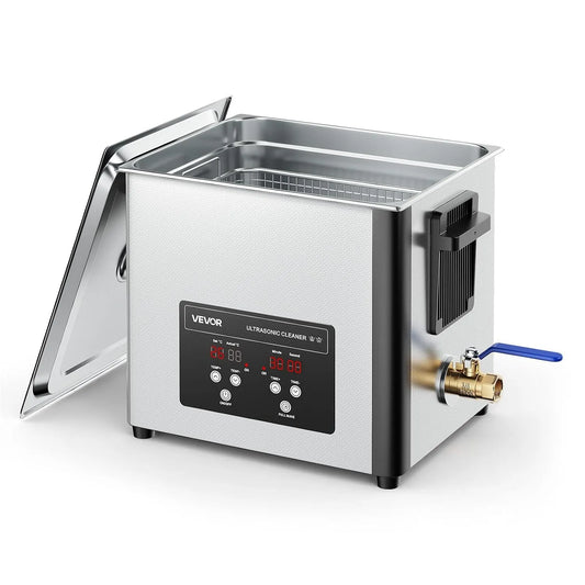 Ultrasoonreiniger, 10 l, 180 W, RVS, 40 kHz, voor horloges, scheerapparaten, sieraden