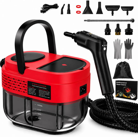 Stoomreiniger met 2500 W, 105 °C, 15 seconden, 1200ml, 158 inch, 78 inch, waterreservoir en handmodel