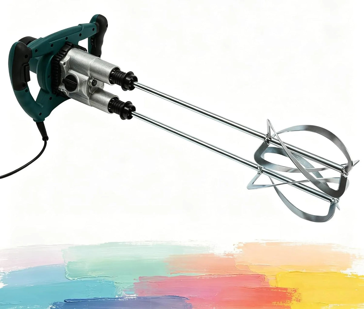 Elektrische roerder met 2800 W, 29 x 22 cm, 53 x 13 cm, 220 - 50 Hz, 0-390 rpm, 0-690 rpm, aluminium en groen
