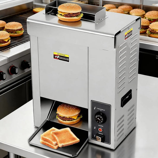Machine met 2000 W, 300 °C voor fastfood/diners/bakkerijen, automatische broodjesgriller met instelbare temperatuur van 50 °C