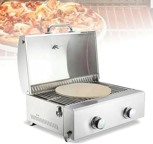 Inbouwoven met 65 x 47 x 40 cm, 12 inch, 20-300°C en RVS, RVS Outdoor Draagbare Patio Pizza Machine