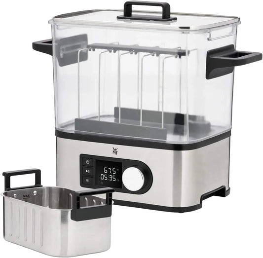 WMF Lono Sous Vide Cooker Pro met 6L, 35 °C, 90 °C, 72 uur, 2-in-1, waterreservoir, regelbare thermostaat en transparant