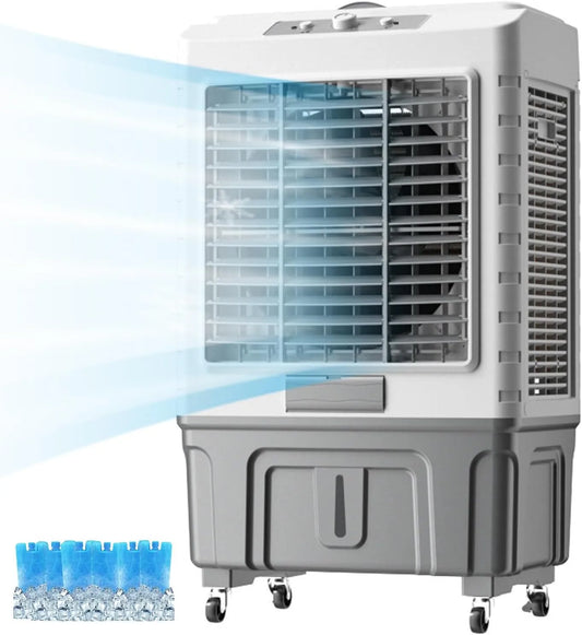 Mobiele airconditioner, Industriële koeling, 3 ijsboxen, 120 ° oscillatie, Waterkoelerventilator voor gebruik binnen en buiten