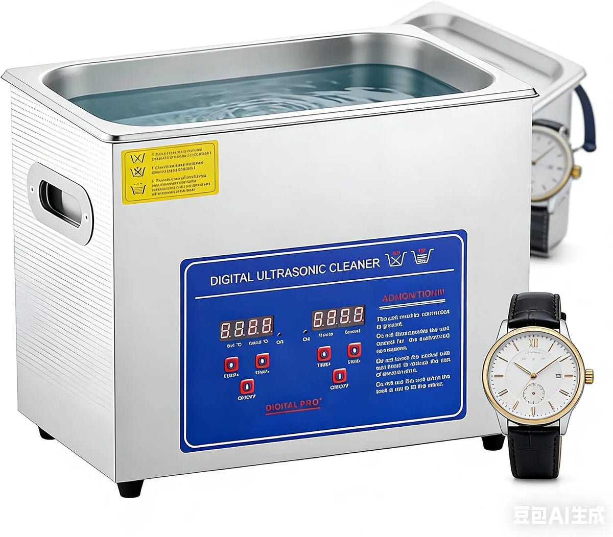 Ultrasoonreiniger met 4.5L, timer, 180 W, 150 W, 0–80 °C, 30 minuten, 6,5L en 10L