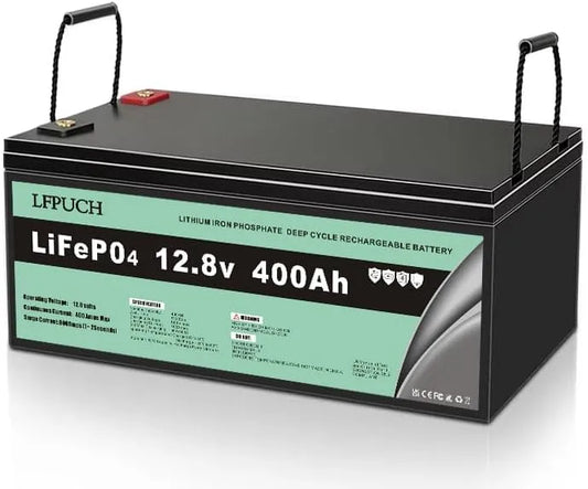 Leisure Batterij, 12V, Geschikt voor fotovoltaïsche systemen, kamperen, 400Ah, energieopslagsystemen, enz., Leisure Batterij LiFePO4
