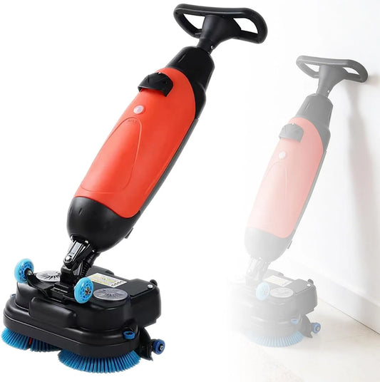 Professionele vloerschrobber, Professionele vloerschrobber, 1,2 uur accuduur, 43 cm breed, ultracompact en draagbaar, geschikt voor thuis, kantoor