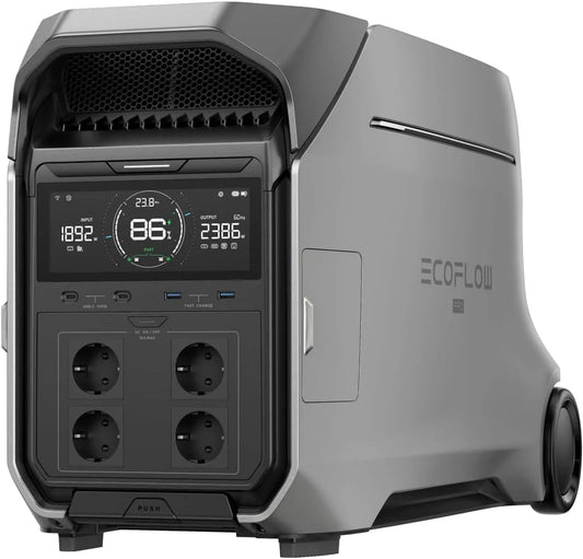 EcoFlow DELTA Pro 3 draagbaar energiestation met 4096 Wh, 12 kWh, 4000 W, 230 V en geluidsarme werking