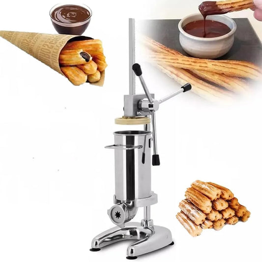 Donut Machine, 3L, RVS Churros Maker, 3L Fruit & Donut Machine met 5 Mallen voor Commercieel en Thuisgebruik