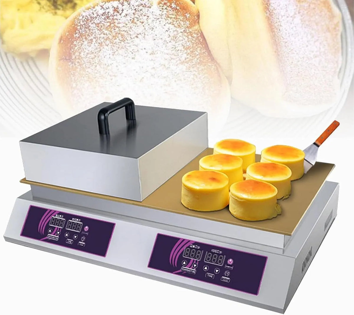 Souffle Maker Machine, 60-240°C Temperatuurregeling, Commerciële Non-stick Souffle Maker Machine, Elektrische Pannenkoekenmaker, Voor Thuis Keuken