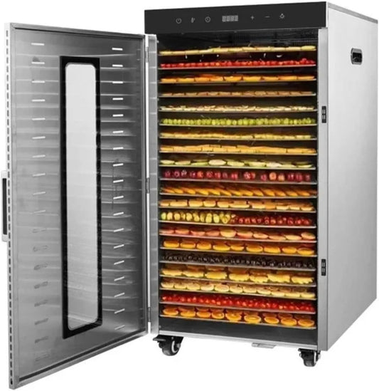 Droger met 2000 W, 40 x 38 cm, 30°C, 90°C, aanraakbediening, RVS en 24-uurs timer