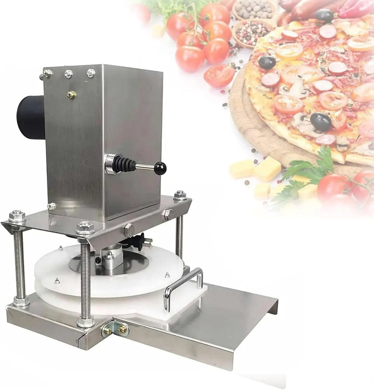 Deegpers voor pizza met 100 kW, 120 kW, 22 cm, geluidsarme werking en RVS