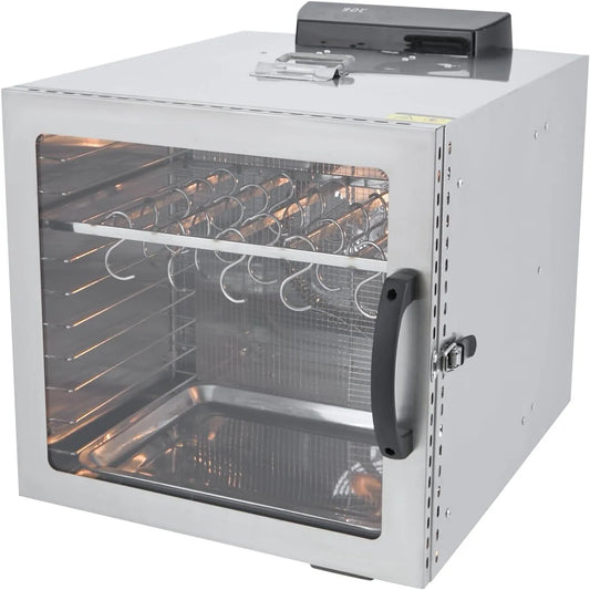 Ventilator, 1000 W, 1800 tpm, inhoud 42,5 l, fruit, enz, tijdbereik 0-24 uur, temperatuurbereik 30-90 °C, geschikt voor het drogen van groenten, vlees