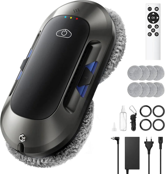 Raamreinigingsrobot W23D met 6000 Pa, 65 dB, intelligente navigatie, 30 minuten, afstandsbediening en sproeifunctie