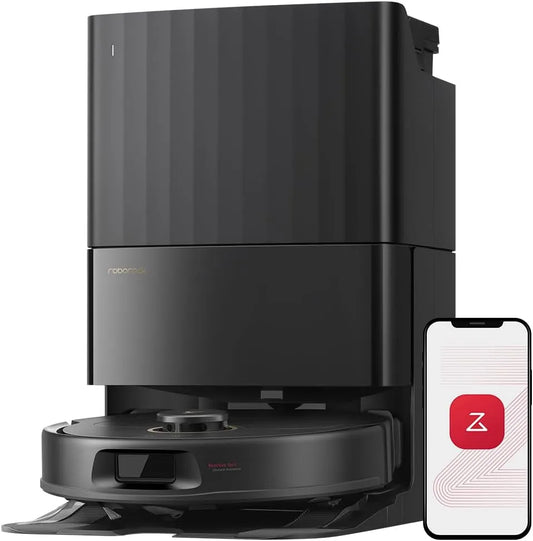 Roborock Robotstofzuiger S5V met 12.000 Pa, 329 m2, 10 mm, wifi, app-bediening, waterreservoir, voor tapijt, harde vloeren en dierenharen en zwart