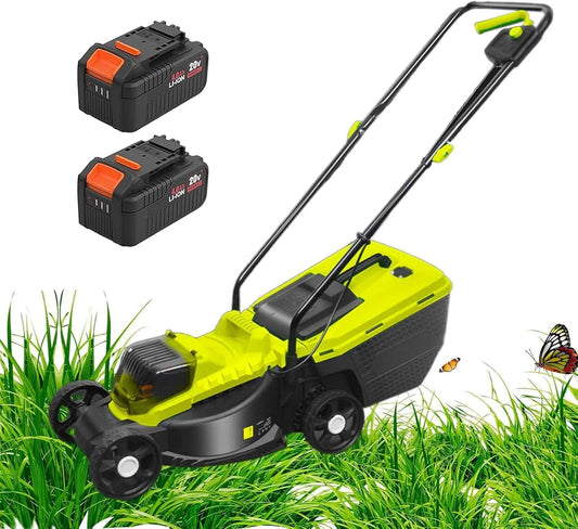 Grasmaaier met 45L, 40V, 4000mAh, groen en voor gazons en tuinen, Accu-duwgrasmaaier