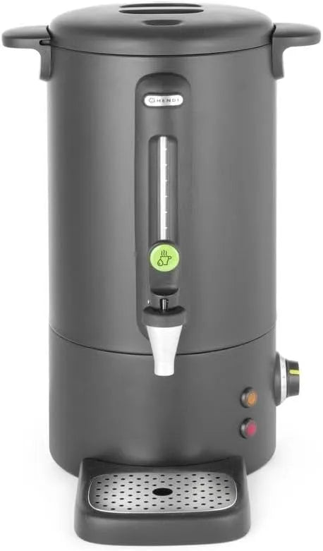 Waterkoker, HENDI Heetwaterdispenser x330x, 230V/950 W, 307x330x H 450mm, roestvast staal, UNIQ, voor water en glühwein, non-drip kraan
