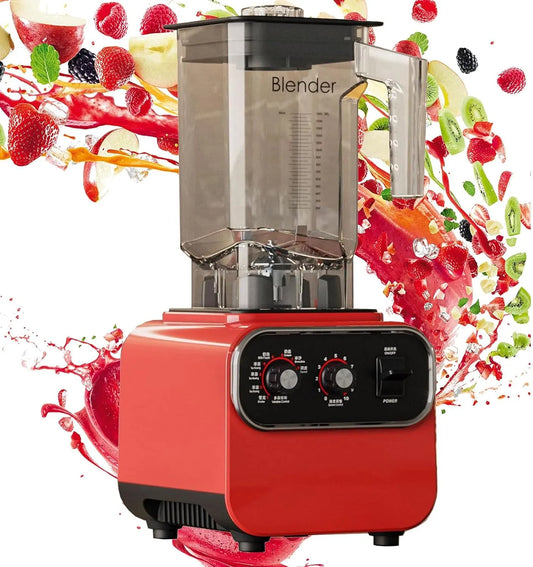 1600 W, formaat : 220V, 1600 W Automatisch Programma Professionele Commerciële, Blender Mixer Juicer Keukenmachine IJs Smoothies, Color : rood