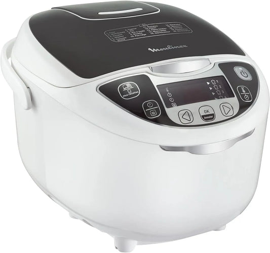 Slowcooker MK708E10 met 15-in-1, 2 mm, 24 uur, 15 programma's, Timer, wit, grijs en goud