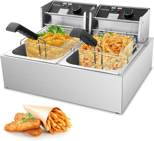 Commerciële friteuse met 5000 W, 0,8 mm, 20L en RVS, elektrische friteuse 5000 W