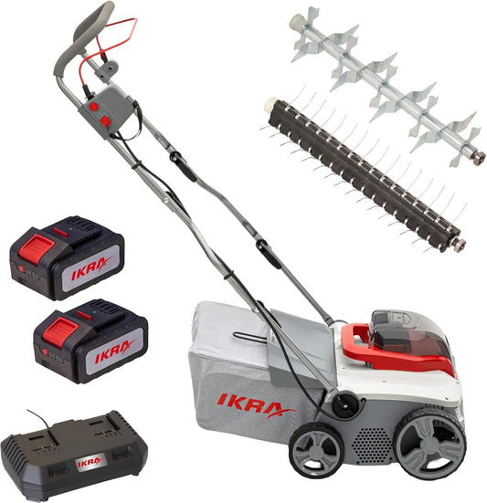 40 cm, Verticuteermachine, IKRA accu verticuteerder gazonbeluchter 3-in-1 IAVL, 2-2040, breedte 40 cm