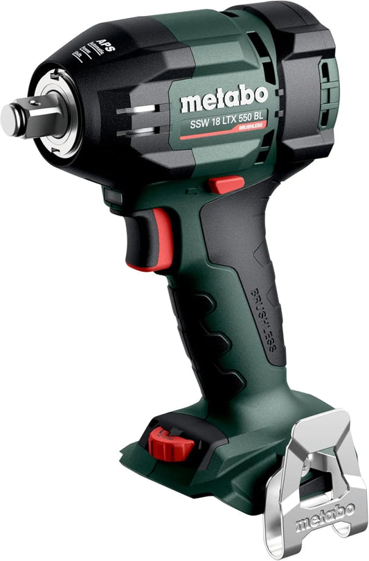 Metabo, Slagschroevendraaier, 18 V, 550 Nm, 2.800 omw/min, handig, voor houtbouw, 12 standen, 1/2' buitenvierkant, borstelloos, led