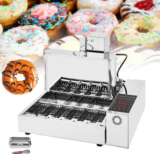Automatische Donut Machine met 9.5L, 220V, regelbare thermostaat en RVS