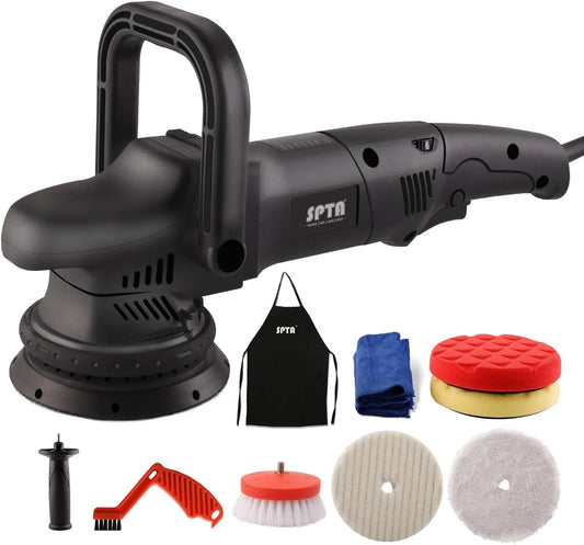 Polijstmachine, SPTA 15 mm-750 W, 1000-3800 tpm, 125 en 150 mm polijstschijf, polijstspons, voor het polijsten van auto's, meubels