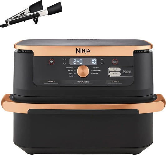 Airfryer, Ninja AF500EUCP, Dubbele Zone met Verdeler, zwart, Max Crisp