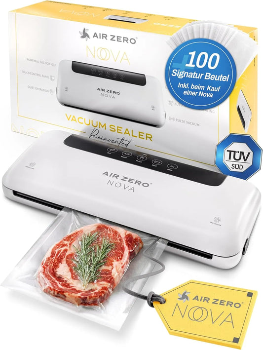 AIR ZERO Nova vacuümverpakker set incl. 100 professionele zakken met compact ontwerp