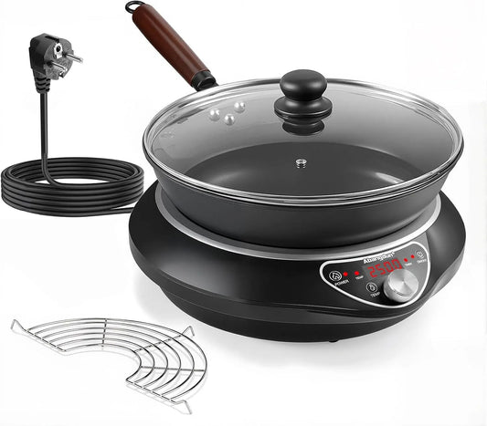 Kookplaat met 2500 W, 60-240 °C, 190-275 V, 33 cm, 23 cm, 1080 minuten, dubbele ventilator en digitaal display