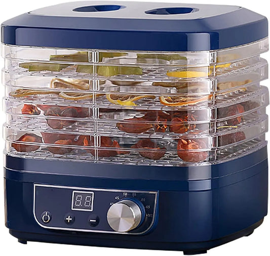 Droger met verstelbare thermostaat, voor thuis drogen van fruit, 5 grote dienbladen, compact klein ontwerp en groenten en kruiden