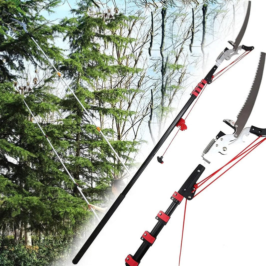 Zaag, uitschuifbare boomsnoeischaar 7m/24ft, Professionele telescopische stokzagen, in hoogte uitschuifbare snoeizaag, Een hoge