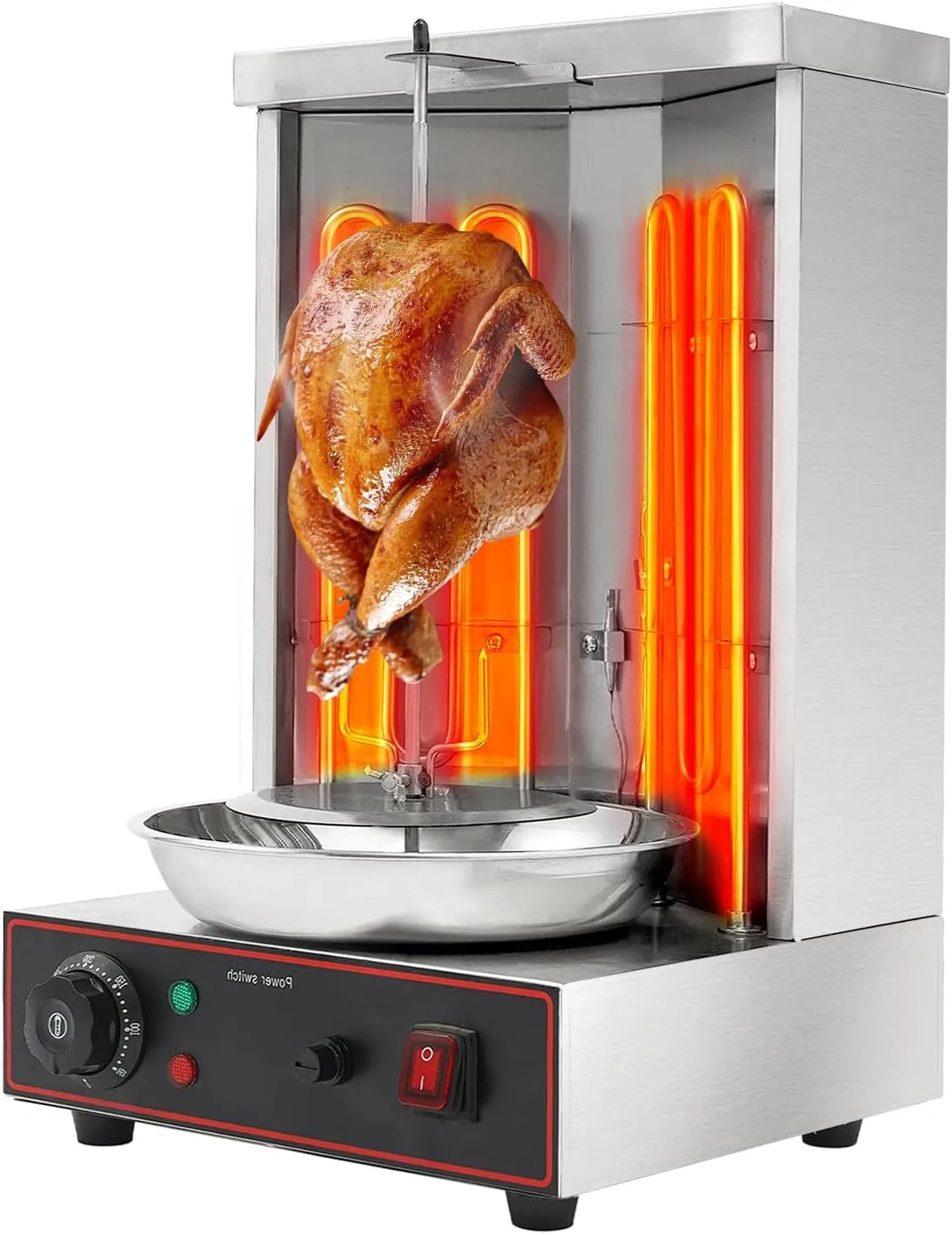 Barbecue, 3000 W, automatische draaigrill met 6 omw/min, Kebap tafelgrill, restaurant, 50-300 °C, elektrische dönergrill, elektrische grill