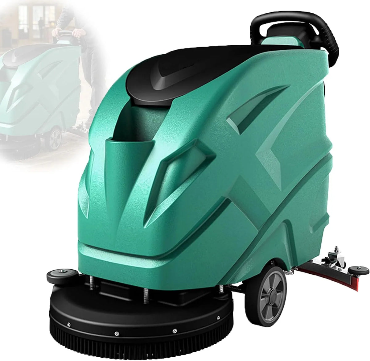 Vloerschrobmachine met 13 gallon. oplossingstank, automatische vloerschrobber, 20 inch w reinigingspad, 21.000 Sqft/h dekking en tegels en harde